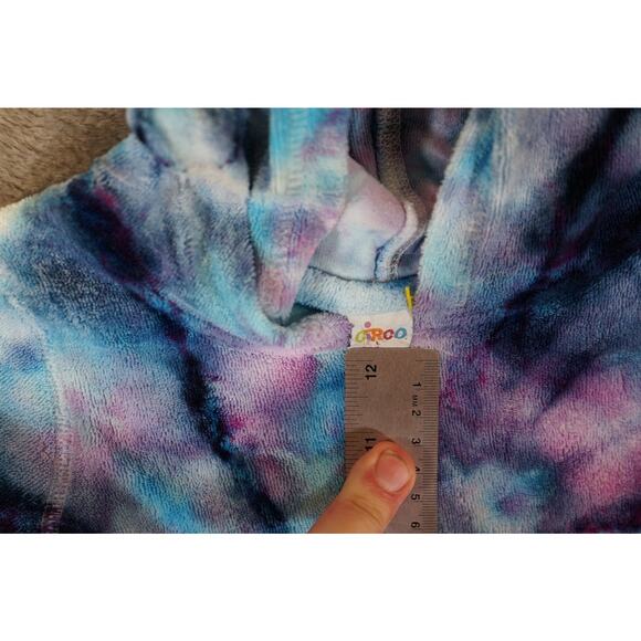 Circo Women's 4T Tie Dye Hooded Cotton Top Long Sleeve Blue Purple - Picture 2 of 10